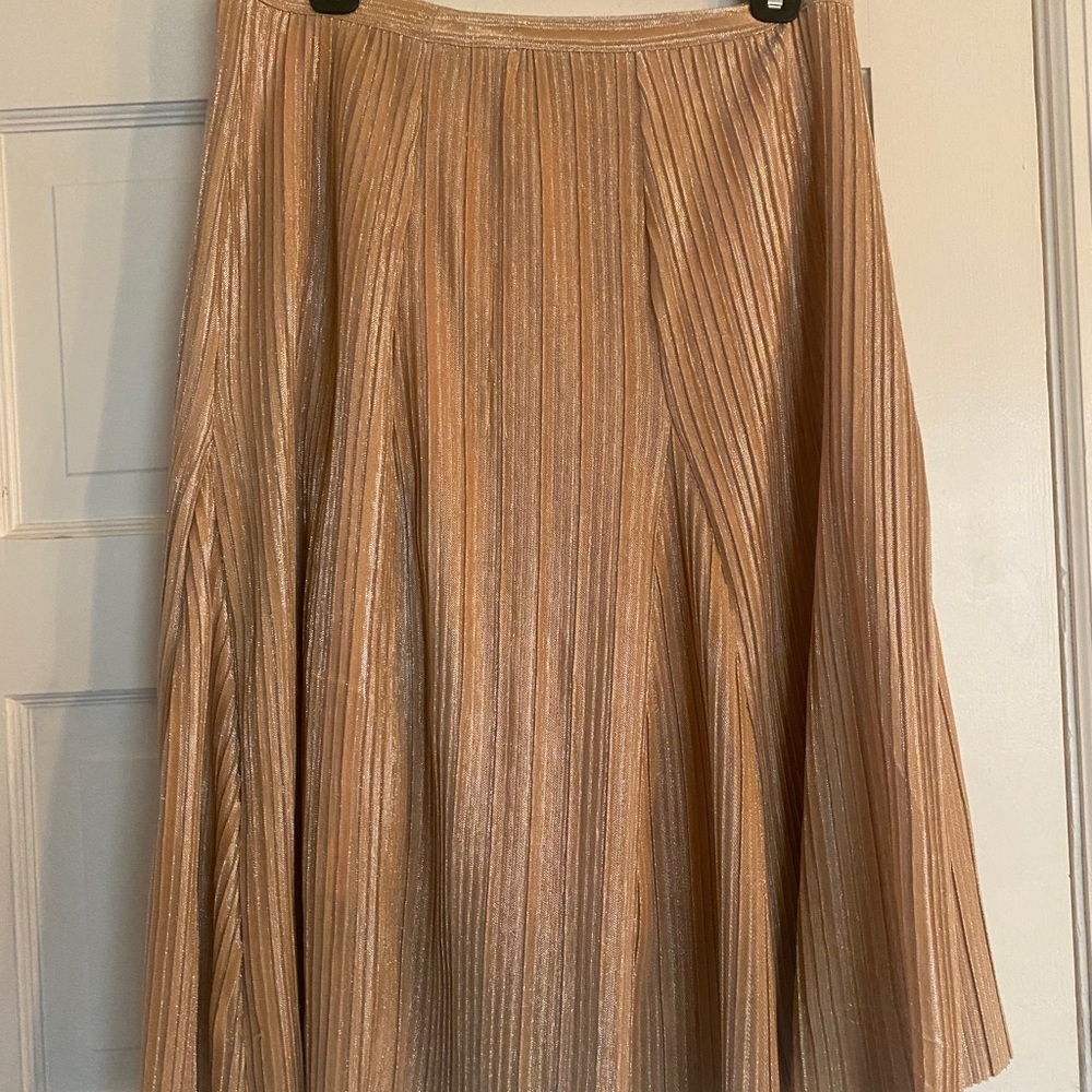 Maeve (Anthropologie) rose gold midi skirt
